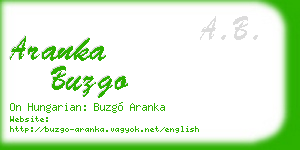 aranka buzgo business card