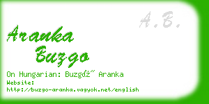 aranka buzgo business card